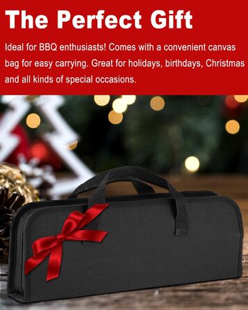Набір гриль-посуду 28 предметів з нержавіючої сталі, професійний аксесуар для гриля з сумкою, подарунок на День народження/Різдво для чоловіків, для саду та кемпінгу, BBQ