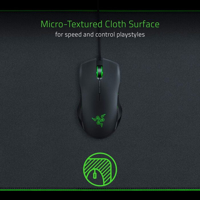 Килимок для миші Razer Goliathus Extended Chroma - великий, RGB, з тканиною поверхнею, чорний