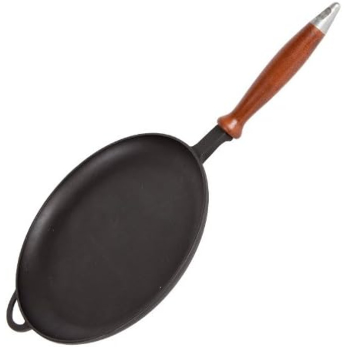 Сковорода для млинців Сковорода для млинців чавунна зі знімною дерев'яною ручкою млинниця (24 см)
