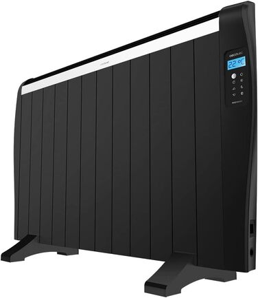 Конвектор Cecotec ReadyWarm 2500 Thermal - 1800 Вт, алюміній, LCD, 3 режими, таймер, Slim, захист Overprotect, білий (12 елементів, чорний)