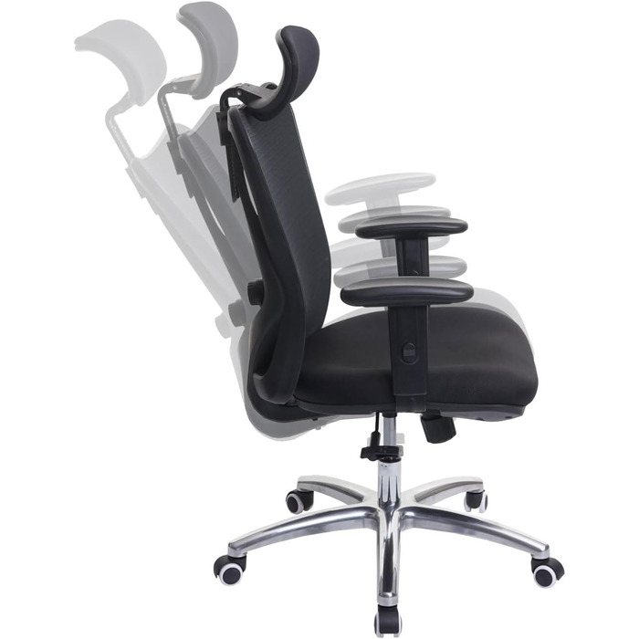 Офісне крісло Mendler HWC-J86, ергономічне, регульована поперекова підтримка, до 150 кг, чорний/оранжевий (без підніжки)