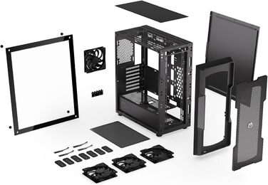 Комп'ютерний корпус ENDORFY Regnum 400 Air, 4x120 мм PWM вентилятори, скляна бічна панель, просторий, високий повітряний потік