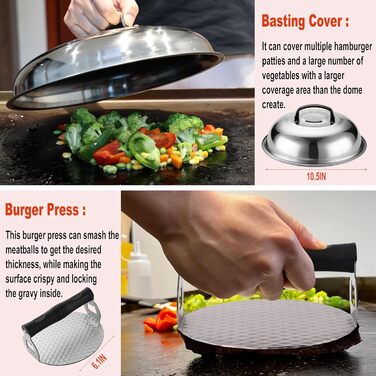 Набір для гриля 38 предметів: професійний інструмент з нержавіючої сталі, щипці, прес для бургерів, сумка, ідеальний подарунок для чоловіків