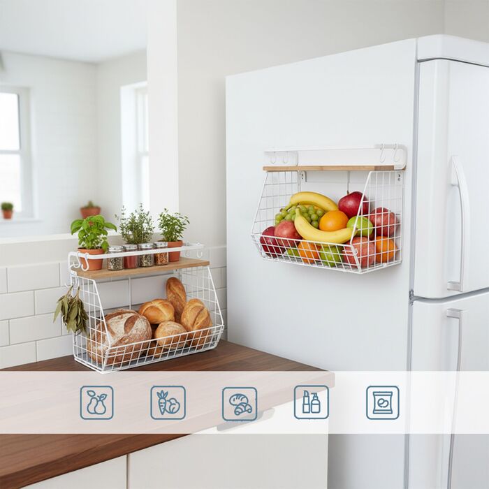 Набір з 2 магнітних настінних органайзерів Relaxdays для зберігання