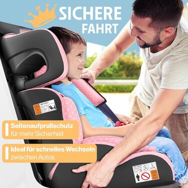 Автокрісло KIDIZ® Triangle Premium для дітей 9-36 кг (1-12 років), група 1/2/3, ECE R129/03, рожеве