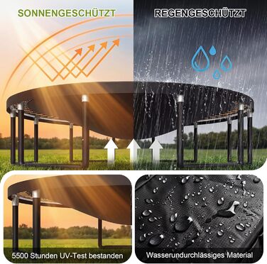 Батут Devoko вуличний Ø488 см з сіткою та драбиною, чорний - великий дитячий батут для саду з сертифікатом GS