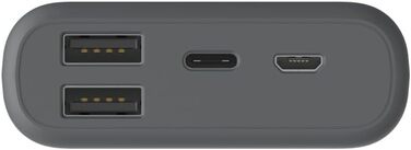 МАг, USB-C/USB-A, портативний зарядний пристрій, сірий, 24000