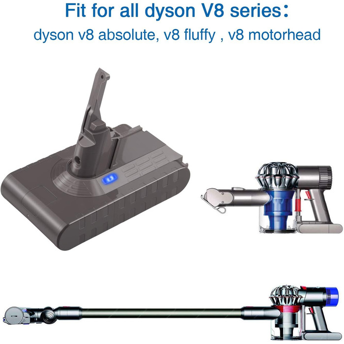 Акумулятор ARyee V8 для серії Dyson V8, включаючи щітку, попередній фільтр і постфільтр