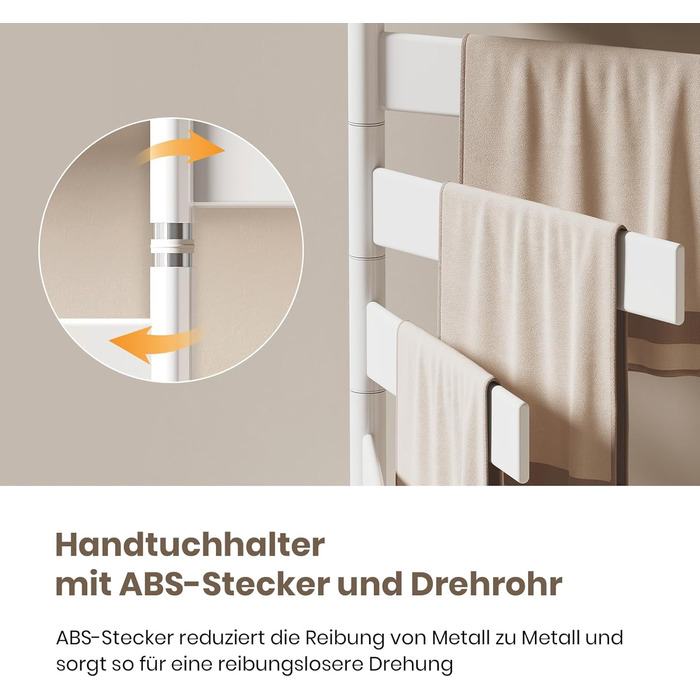 Електричний сушильник для рушників EMKE 180° з полицею, Wi-Fi, 120W, 760x450 мм, білий