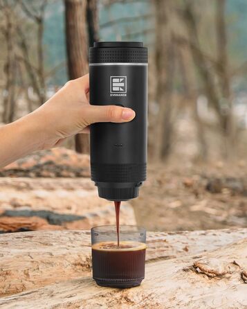 Портативна електрична кавомашина EVERANGE для еспресо та капсул, з LCD-дисплеєм (зелена)