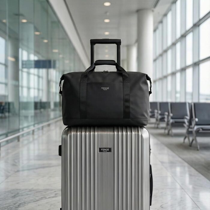 Набір валіз FERGÉ 3 шт. з жорстким корпусом, TSA-замок, Канни. Валіза-роликовий багаж (ручна поклажа, L, XL). Жорсткий багаж, роликовий багаж, 4 колеса, міцний полікарбонат (5 шт. в наборі, сірий металік)