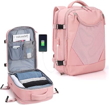 Дорожній рюкзак SZLX 27х17х41 см рожевий