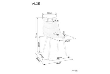 Стілець ALOE чорний каркас/коричневе TAP.212