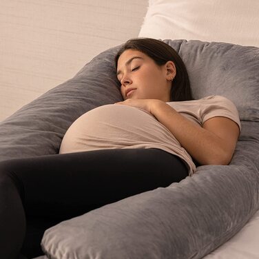 Подушка для вагітних Milliard бічна 137х71 см сіра