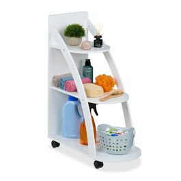 Relaxdays - Трирівневий білий візок для зберігання