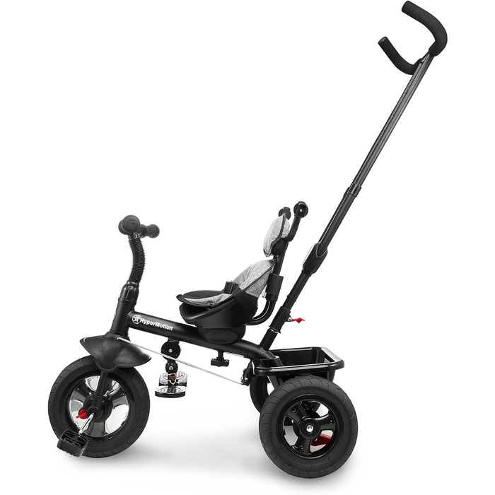 Триколісний велосипед HyperMotion з ручкою для батьків 3-в-1, сірий - для дітей від 1 до 4 років (до 20 кг)