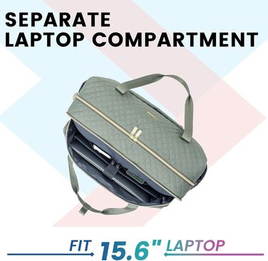 Спортивна сумка LOVEVOOK для жінок з відділенням для ноутбука, 35L, сіро-зелений колір