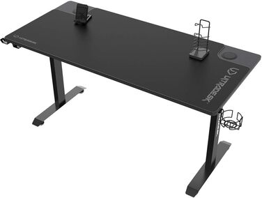 Ігровий стіл ULTRADESK Momentum, килимок розміру XXL, підставка для мобільного телефону, підстаканник, до 130 кг, чорний, 152.5x70 см