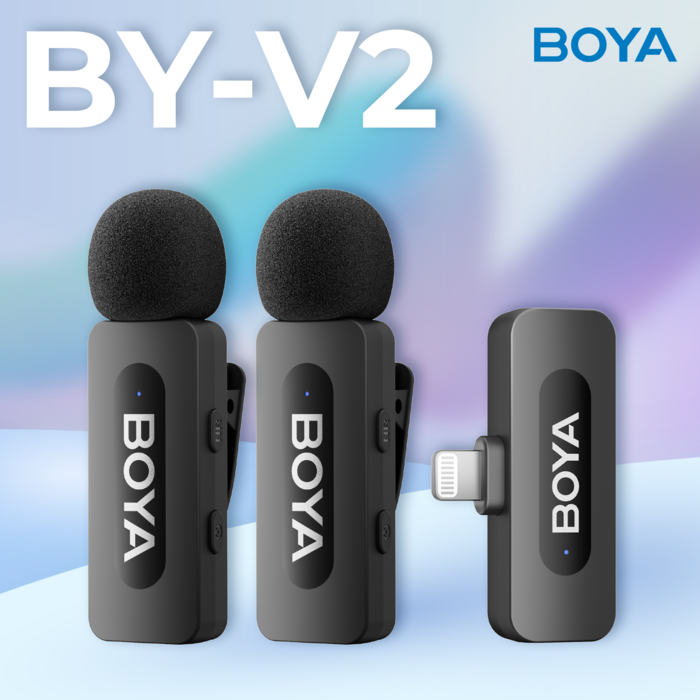 Бездротовий петличний мікрофон BOYA BY-V2 Lightning Black