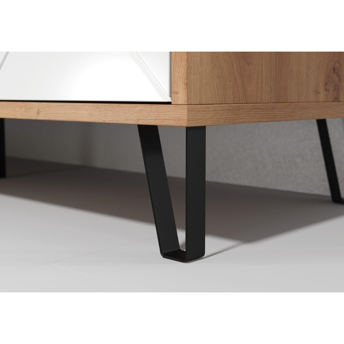 Trendteam Smart Living комод-тумба Trendteam Smart Living - комод-тумба з 2 дверцятами та 4 відділеннями, Artisan Eiche/Weiß, 63 x 136 x 40 см, з металевими ніжками