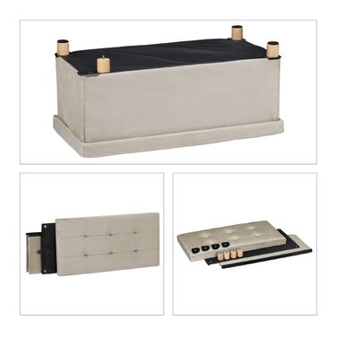 Лавка Relaxdays з оксамитовим покриттям та дерев'яними ніжками