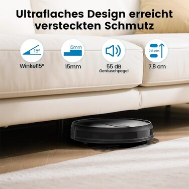 Робот-пилосос AIRROBO P25: потужність 2800Pa, для тварин, керування через додаток, 120 хвилин роботи, з пультом, чорний