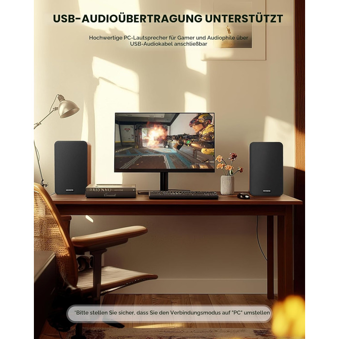 Активні полочні колонки 36W RMS, бездротові Bluetooth 5.4 динаміки для ПК з 5-дюймовим вуфером, USB-цифровим аудіо, регулюванням басів та високих частот, студійні монітори з RCA для вінілового програвача та ТВ, дерево