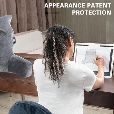 Підкова для читання з підголовником та підлокітником, сірого кольору (X-Large)