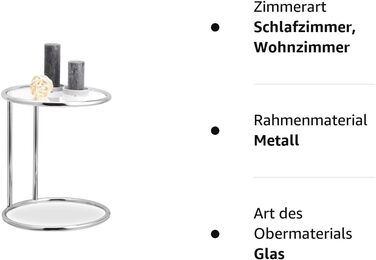 Сріблястий круглий журнальний столик, металевий каркас, скляна стільниця, стіл для вітальні, прикраса, дизайнерський стіл, HxD 53 x 45 см, стандартний