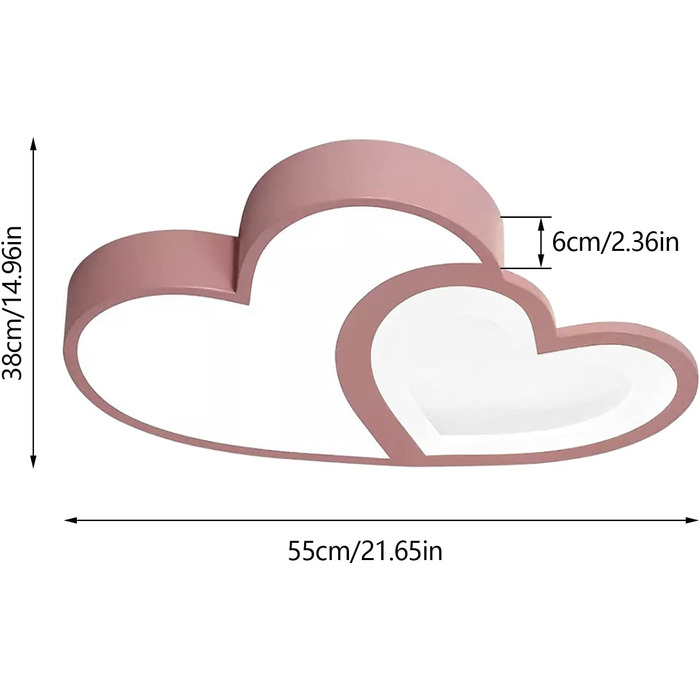 Стельовий світильник SHZICMY LED Cartoon для дитячої кімнати, затемнюється з дистанційним керуванням, у формі серця, рожевий