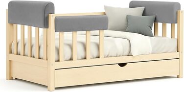 Захист для ліжечка дитячого: бортик-подушка від випадання (Сірий, 50 см)