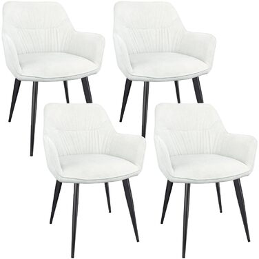 Набір обідніх крісел 6 шт. поворотні, з підлокітниками, 360°, сучасний м'який стілець з велюру, для вітальні, кухні, робочого кабінету, спальні (4, Бежевий)