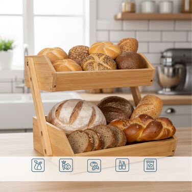 Підставка для рослин Relaxdays з бамбуку, 2 яруси