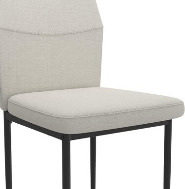 Стілець для їдальні GOLDFAN (4 шт.) з льоновим покриттям, сірий (бежевий). Сучасний кухонний стілець, м'який, з металевими ніжками. Підходить для вітальні та кухні.