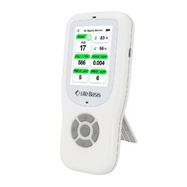 Детектор якості повітря LifeBasis 10 в 1: Формальдегід, AQI, PM2.5, PM10, HCHO, TVOC, CO2, Температура, Вологість. USB-зарядка для дому та офісу