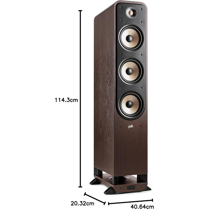 Центральний динамік Polk Audio Signature Elite ES35, висока роздільна здатність, Dolby Atmos, DTSX, горіх (шматок)