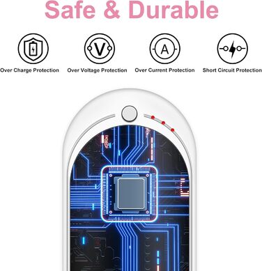 Електричний грілка для рук USB, повербанк 5200mAh, портативний, багаторазовий, для жінок та чоловіків, чорний та білий (рожевий та білий)