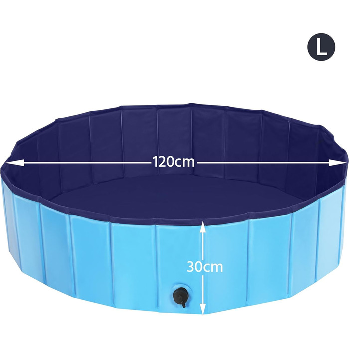 Басейн для собак Yaheetech, Басейн 180 х 30 см, Басейн для собак, Басейн для собак, Складний басейн Ванна Водний басейн, (Синій, XXXL - 180 х 30 см)