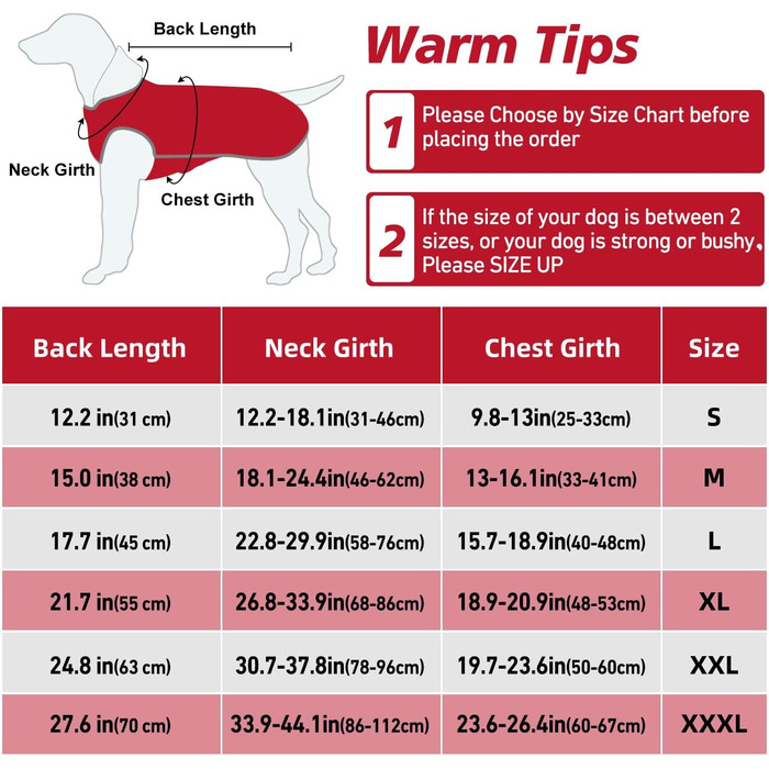Водонепроникна флісова шерсть для собак, світловідбиваюча, зимова тепла, для маленьких собак, червона
