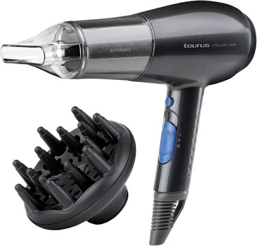 Фен Taurus Lyss 2300 Ionic - 2200 Вт, 3 температурні режими, іонізація, без ефекту завивання, концентратoр та дифузор, чорний