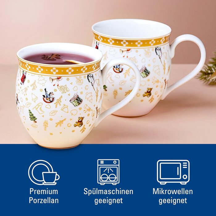 Villeroy & Boch Toy's Delight: Сніданок на двох - сервіз для двох осіб (6 предметів), білий/червоний, святковий дизайн
