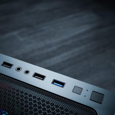 GameMachines Element, чорний, ігровий ATX корпус для ПК з 3 A-RGB вентиляторами