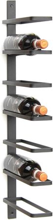 Металева полиця для вина DanDiBo на стіну, чорна, 93885 - для 7 пляшок, сучасний дизайн