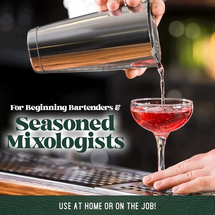 Набір для приготування коктейлів Mixology & Craft Cocktail Set: шейкер, барний аксесуар, сріблястий