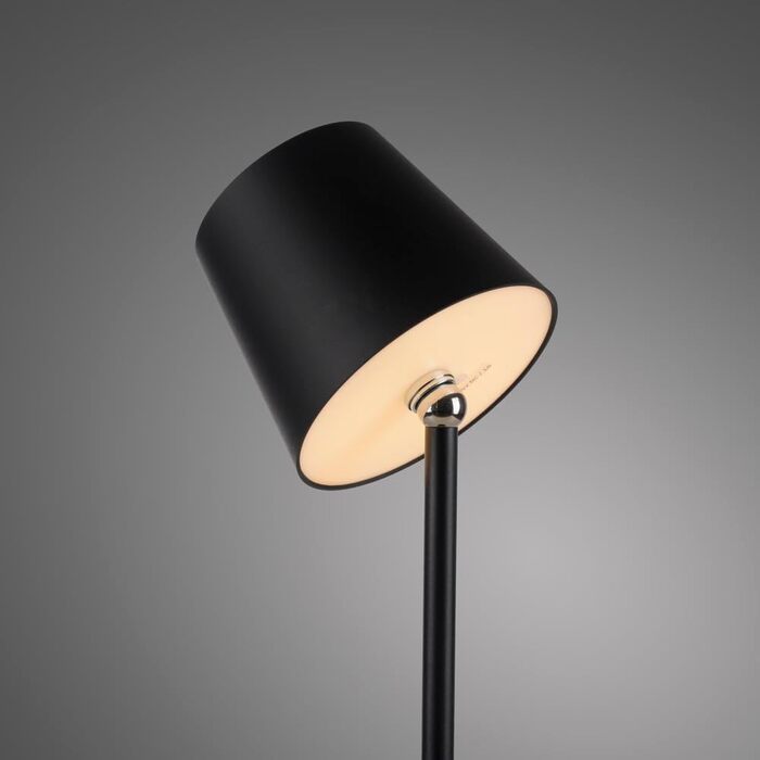 LED настільна лампа SellTec на акумуляторі, USB, білий колір, диммер, IP54, для саду, тераси, кемпінгу (чорний)