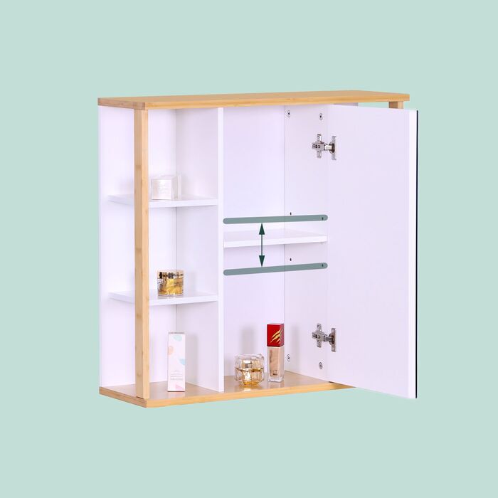 Дзеркальна шафка Relaxdays з бамбуковим декором