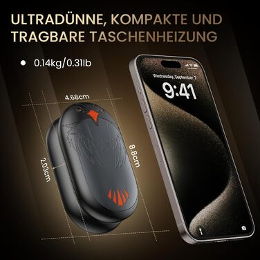 Електричні грілки для рук 2 шт. - USB, 3 режими нагріву, 24 години тепла, для активного відпочинку взимку (сірий)