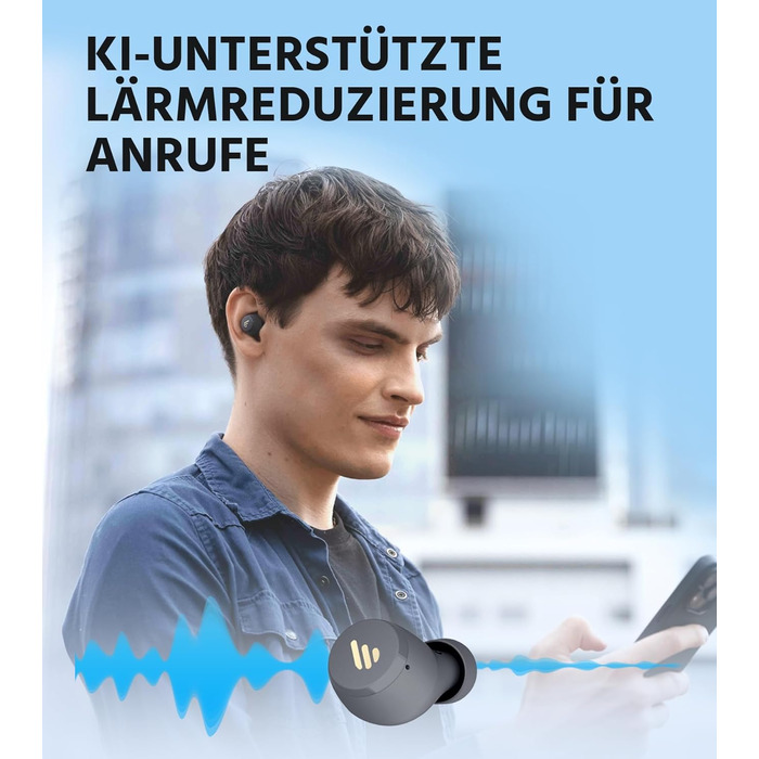 Справжні бездротові навушники Edifier X3 Lite, шумозаглушення AI, Bluetooth 5.3, відтворення 24 години на добу, сірий