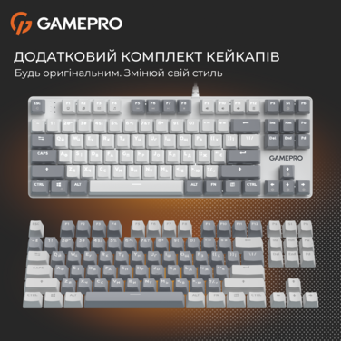 Дротова механічна клавіатура GamePro Genesis Metallic (MK110W) 87% Red switches