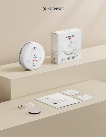 Датчик диму X-Sense з батареєю на 10 років та магнітним кріпленням, 10 шт. (SD11), білий, сертифікований TÜV Rheinland, з функцією вимкнення звуку та самотестування